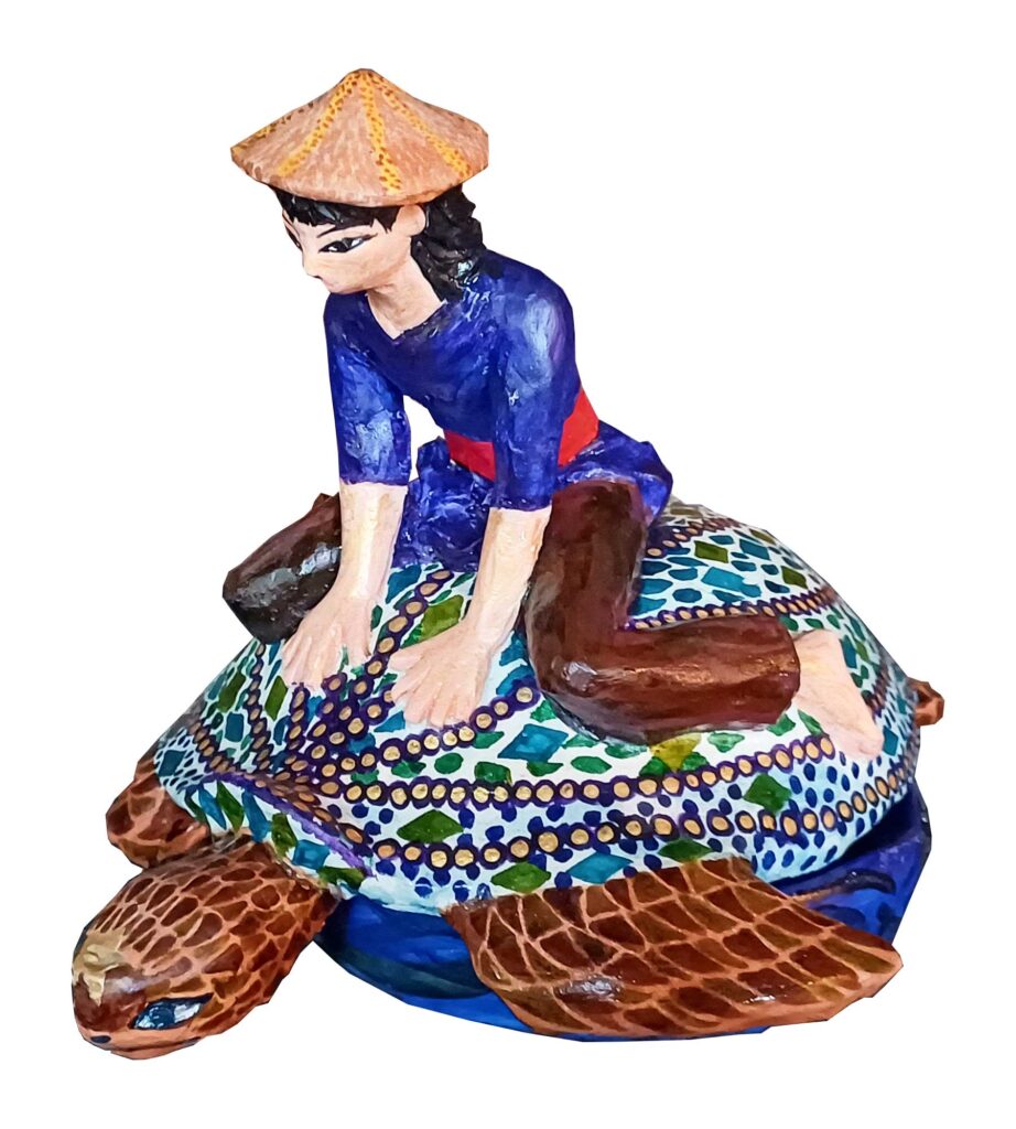 sculpture homme sur tortue francoise helene braslavsky